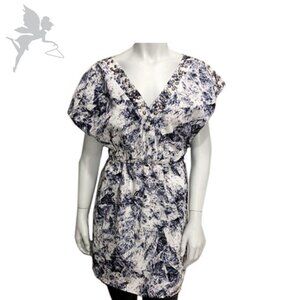 MINKPINK Double V Neck Studded Shoulder Mini Dress